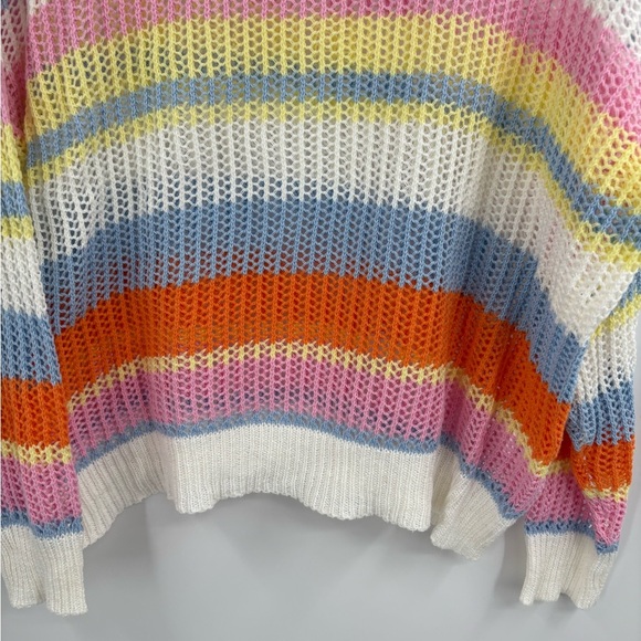 Fate VICI Collection Shades of Spring Knit Cotton Blend Striped Sweater Sz Small - Picture 3 of 15